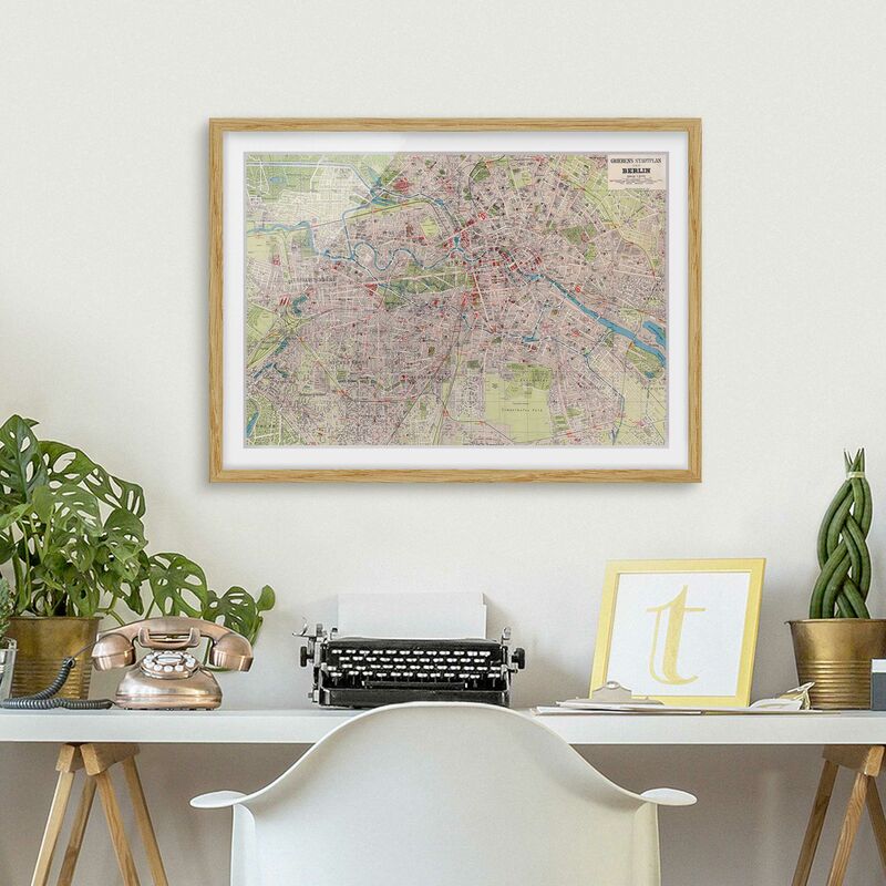 Póster enmarcado - Vintage Mappa Berlino Dimensión LxA: 30cm x 40cm, Marco: Roble
Póster enmarcado - Vintage Mappa Berlino Dimensión LxA: 30cm x 40cm, Marco: Roble