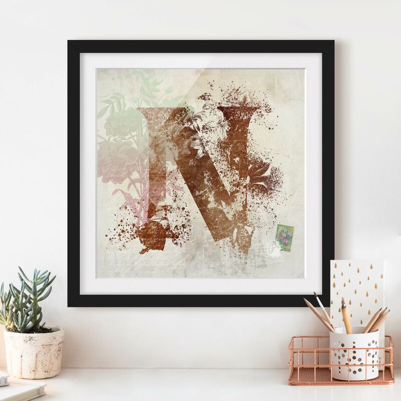 Póster enmarcado - Vintage oro alfabeto lettera N Dimensión LxA: 50cm x 50cm, Marco: Negro
Póster enmarcado - Vintage oro alfabeto lettera N Dimensión LxA: 50cm x 50cm, Marco: Negro