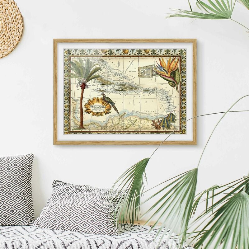 Póster enmarcado - Vintage Tropical Mappa West India Dimensión LxA: 30cm x 40cm, Marco: Roble
Póster enmarcado - Vintage Tropical Mappa West India Dimensión LxA: 30cm x 40cm, Marco: Roble