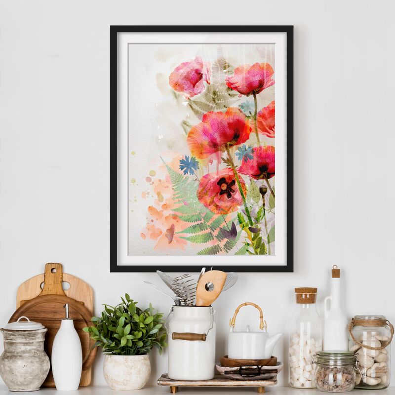 Póster enmarcado - Watercolor Poppy Flowers Dimensión LxA: 24cm x 18cm, Marco: Negro
Póster enmarcado - Watercolor Poppy Flowers Dimensión LxA: 24cm x 18cm, Marco: Negro