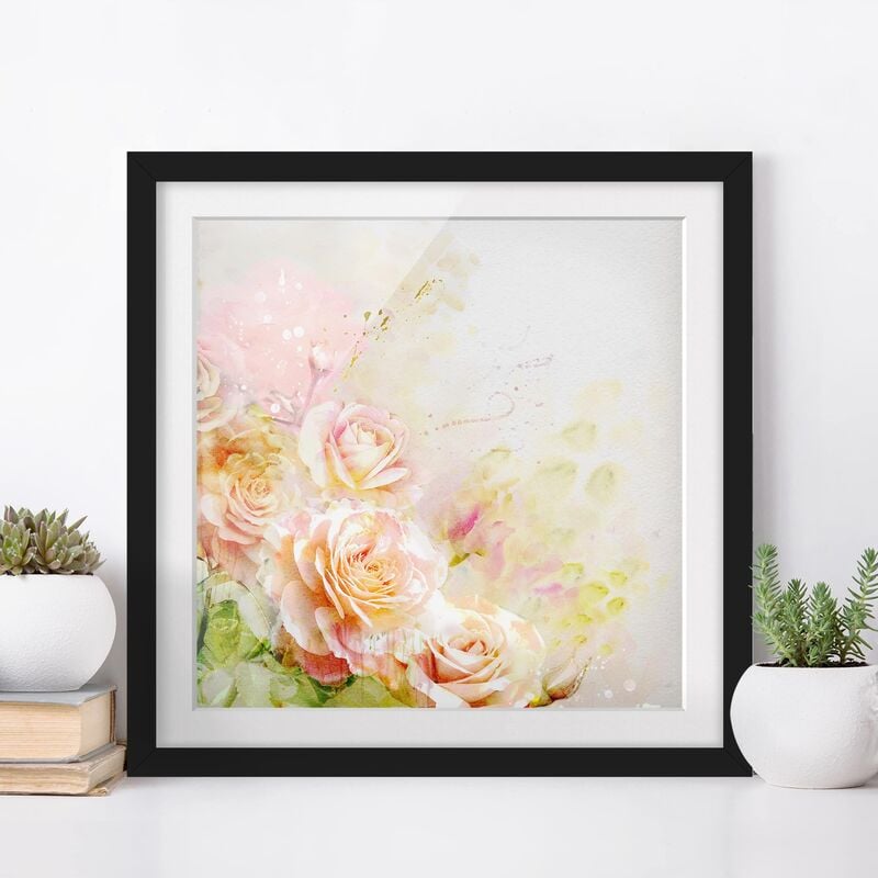 Póster enmarcado - Watercolor Roses Composition Dimensión LxA: 30cm x 30cm, Marco: Negro
Póster enmarcado - Watercolor Roses Composition Dimensión LxA: 30cm x 30cm, Marco: Negro