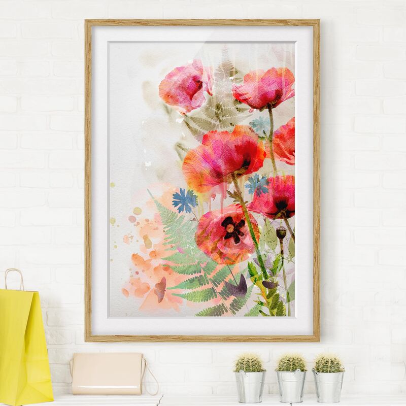 Póster enmarcado - Watercolor Poppy Flowers Dimensión LxA: 55cm x 40cm, Marco: Roble
Póster enmarcado - Watercolor Poppy Flowers Dimensión LxA: 55cm x 40cm, Marco: Roble