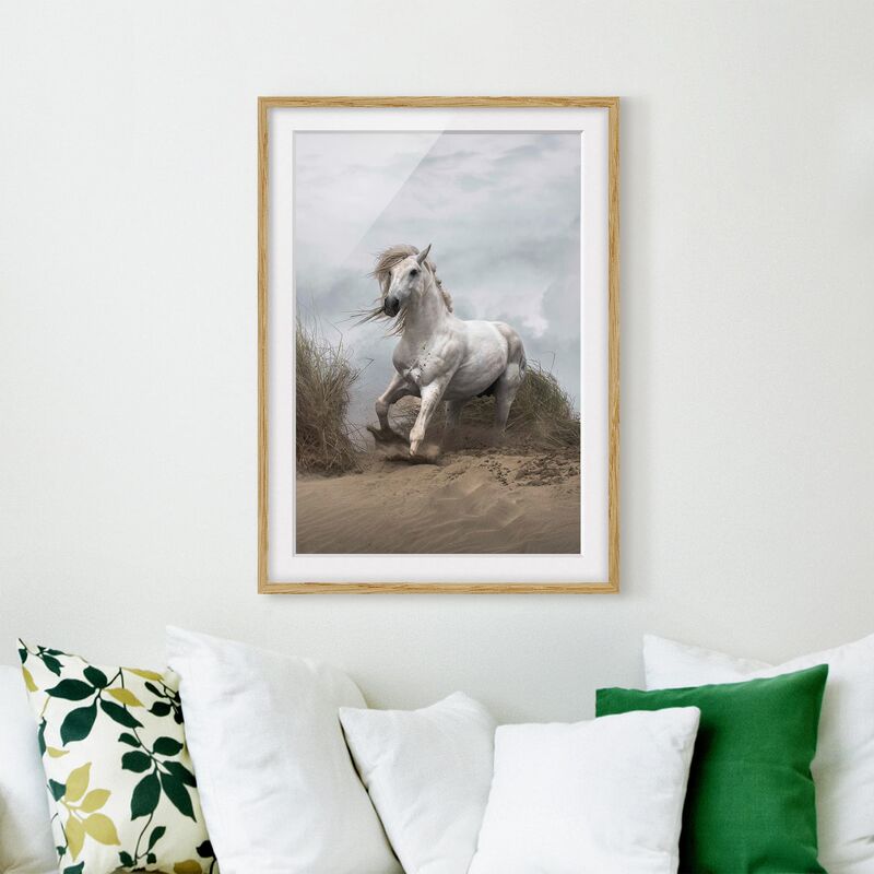 Póster enmarcado - White Horse In The Dunes Dimensión LxA: 55cm x 40cm, Marco: Roble
Póster enmarcado - White Horse In The Dunes Dimensión LxA: 55cm x 40cm, Marco: Roble