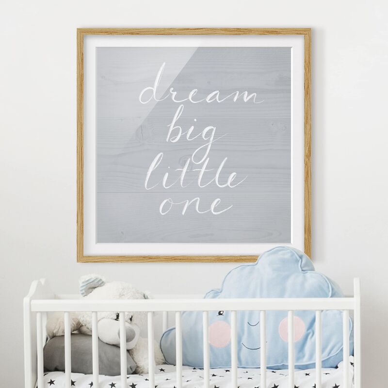 Póster enmarcado - Wooden Wall Gray - Dream Big Dimensión LxA: 30cm x 30cm, Marco: Roble
Póster enmarcado - Wooden Wall Gray - Dream Big Dimensión LxA: 30cm x 30cm, Marco: Roble