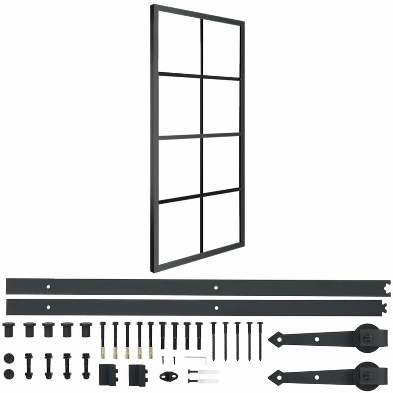 Youthup - Puerta corredera de aluminio y vidrio ESG con herrajes 76x205cm - Negro
Youthup - Puerta corredera de aluminio y vidrio ESG con herrajes 76x205cm - Negro