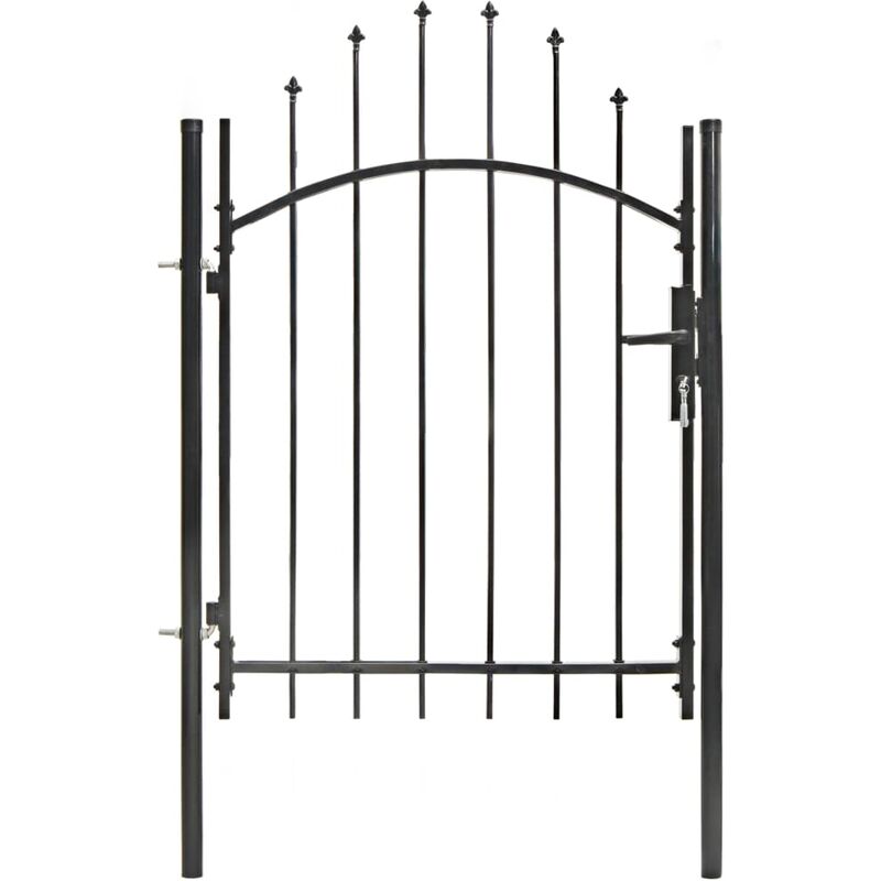 Puerta de jardín de acero negro 1x1,5 m