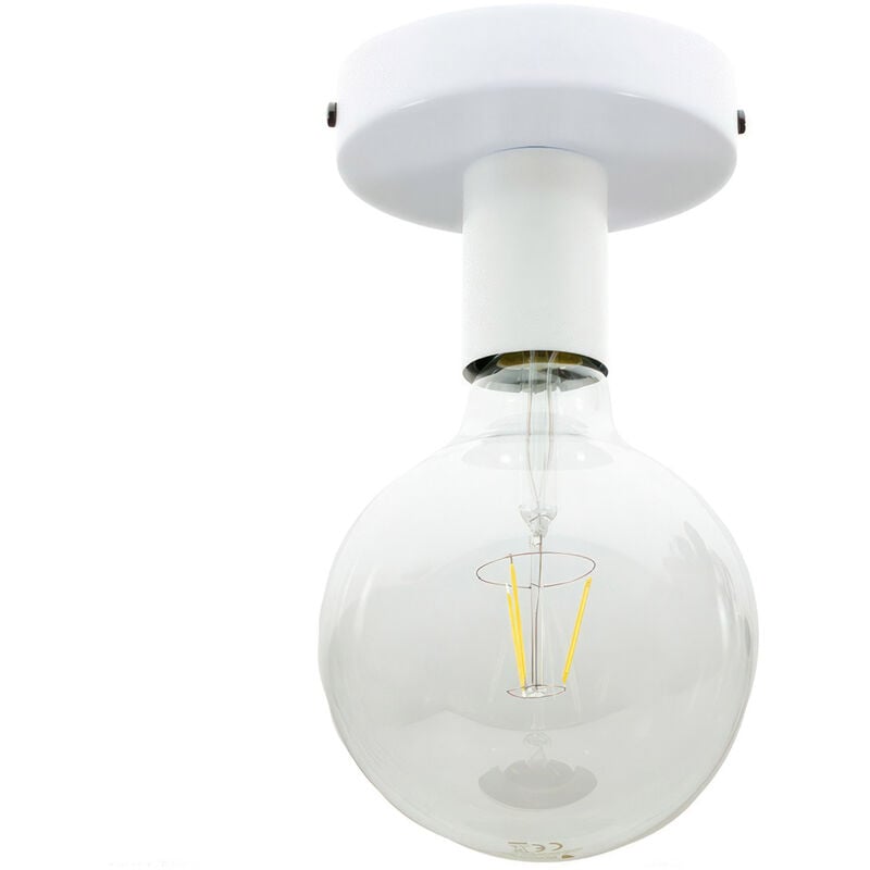 Punto de luz Metal, lámpara de pared o techo | Con bombilla - Blanco mate - Blanco mate
Punto de luz Metal, lámpara de pared o techo | Con bombilla - Blanco mate - Blanco mate