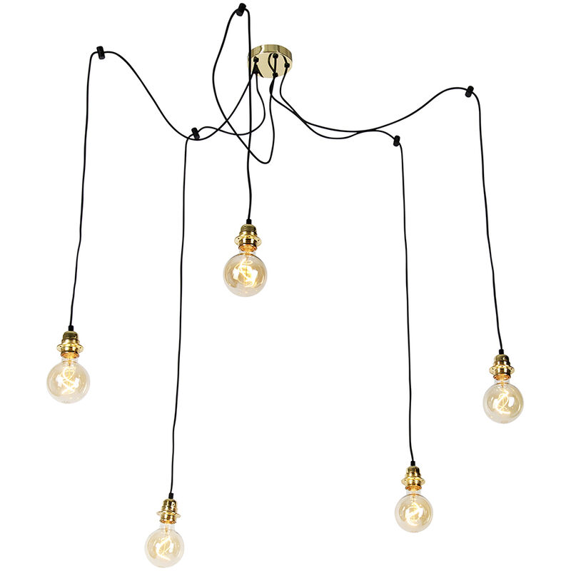 QAZQA Moderno Lámpara colgante moderna dorada - CAVA 5 Acero Redonda /Alargada Adecuado para LED Max. 5 x 60 Watt
QAZQA Moderno Lámpara colgante moderna dorada - CAVA 5 Acero Redonda /Alargada Adecuado para LED Max. 5 x 60 Watt