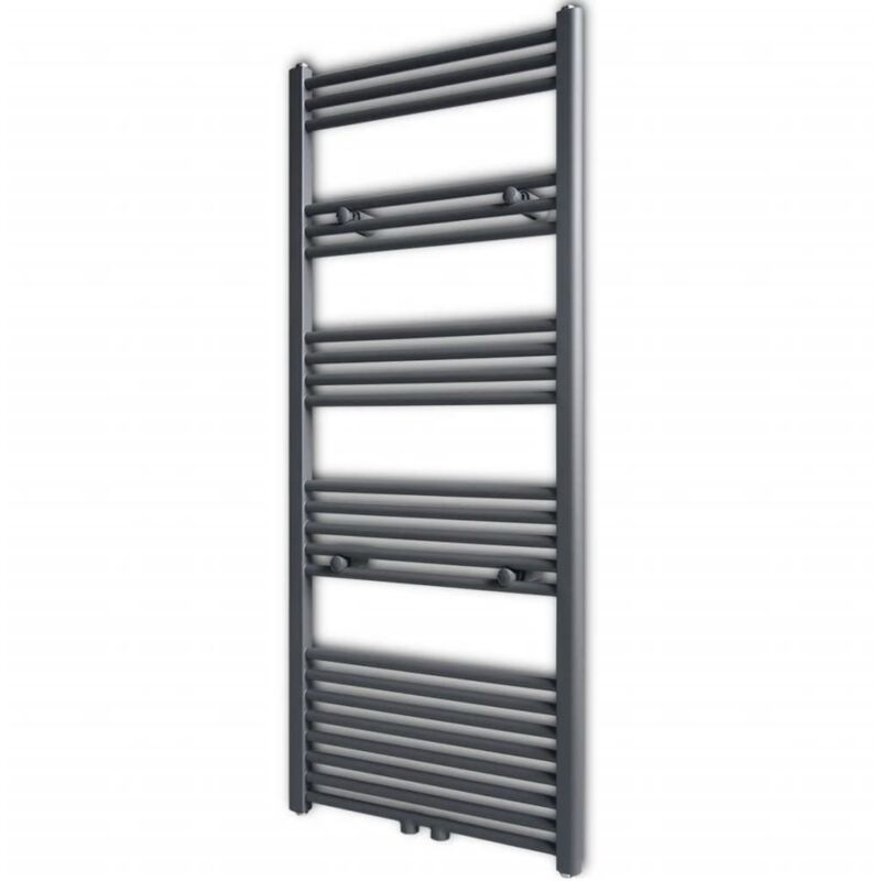 Radiador Toallero de Baño Recto Gris 600x1424 mm - Gris - Vidaxl