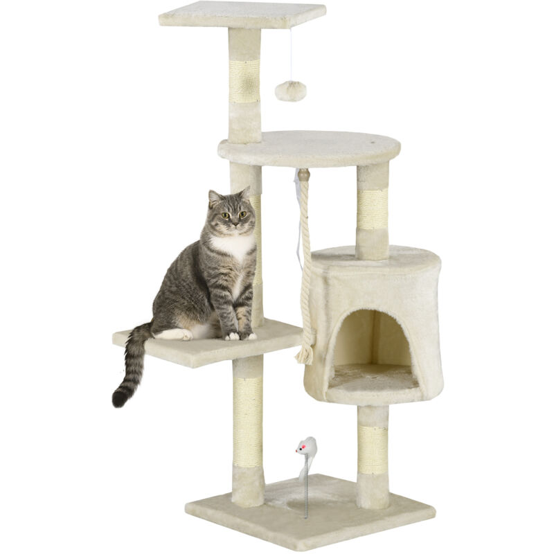 Pawhut - Rascador Gato de 4 Pisos 112cm de altura Árbol Poste para Arañar Centro Juegos - Beige
Pawhut - Rascador Gato de 4 Pisos 112cm de altura Árbol Poste para Arañar Centro Juegos - Beige