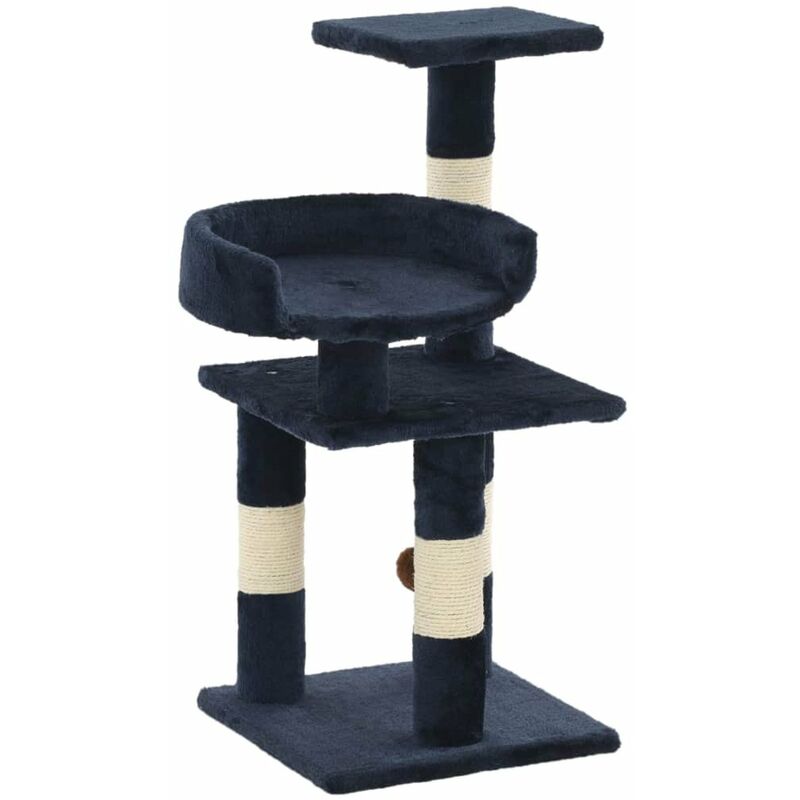 Rascador para gatos con poste de sisal 65 cm azul