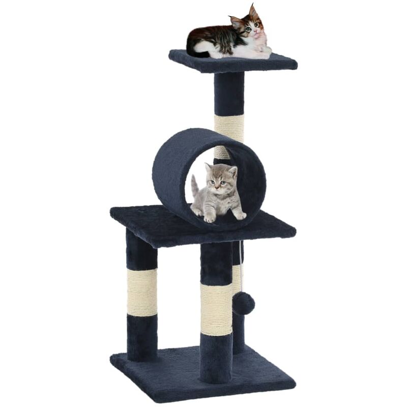 Rascador para gatos con poste de sisal 65 cm azul oscuro - Azul