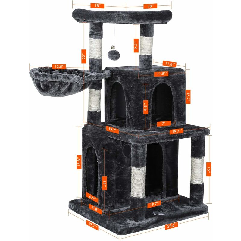 Árbol para Gatos, 108cm, con Plataforma de Observación Casa Cunas, Robusto Árbol Trepador, con Playhouse, Hamaca, Cueva, Pelota, para Gatitos, Gatos
Árbol para Gatos, 108cm, con Plataforma de Observación Casa Cunas, Robusto Árbol Trepador, con Playhouse, Hamaca, Cueva, Pelota, para Gatitos, Gatos