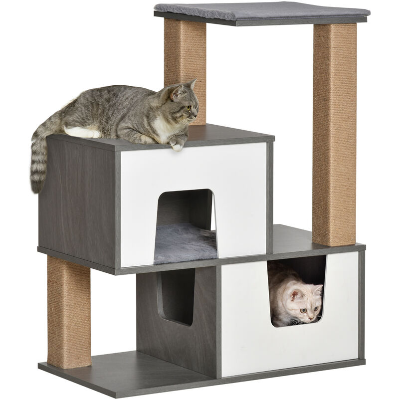 Pawhut - Árbol para Gatos de Madera con 2 Cuevas Cojines Plataformas Postes Rascadores de Yute Múltiples Entradas para Jugar y Descansar 77x39x93 cm
Pawhut - Árbol para Gatos de Madera con 2 Cuevas Cojines Plataformas Postes Rascadores de Yute Múltiples Entradas para Jugar y Descansar 77x39x93 cm