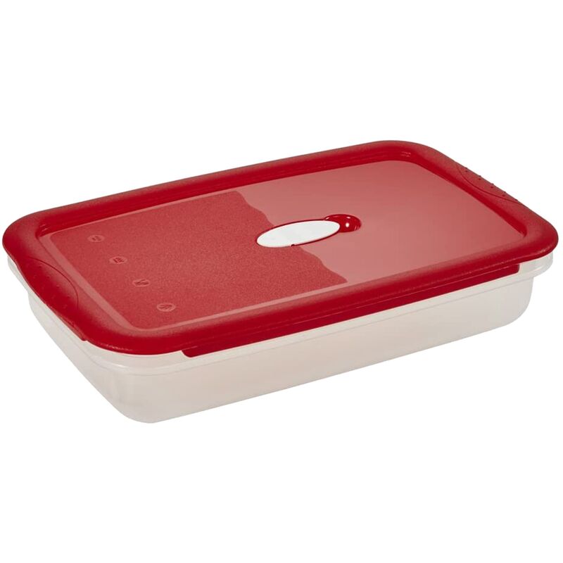 Recipiente para alimentos 2 en 1 con válvula para microondas, Apto para microondas y congelador, De -20 °C a 100 °C, 1,8 l, 28,5 x 17 x 6 cm, Laura,
Recipiente para alimentos 2 en 1 con válvula para microondas, Apto para microondas y congelador, De -20 °C a 100 °C, 1,8 l, 28,5 x 17 x 6 cm, Laura,
