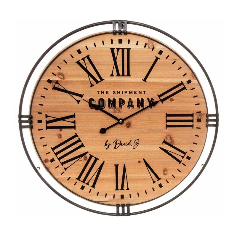 Reloj de pared metal/madera colonial