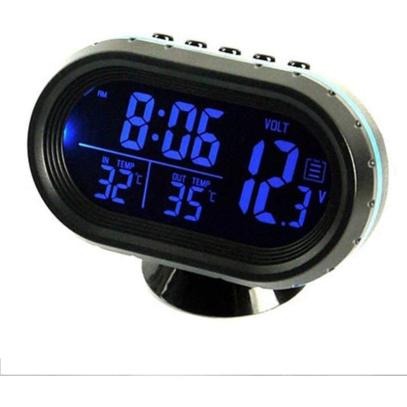 Reloj despertador de temperatura de termómetro de coche LCD electrónico multifunción de 12-24 V
Reloj despertador de temperatura de termómetro de coche LCD electrónico multifunción de 12-24 V