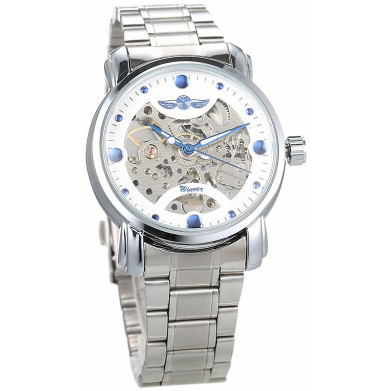 Reloj mecanico automatico de negocios de lujo para hombre ganador, reloj de pulsera esqueleto con banda de acero inoxidable a la moda,Plata, 1
Reloj mecanico automatico de negocios de lujo para hombre ganador, reloj de pulsera esqueleto con banda de acero inoxidable a la moda,Plata, 1