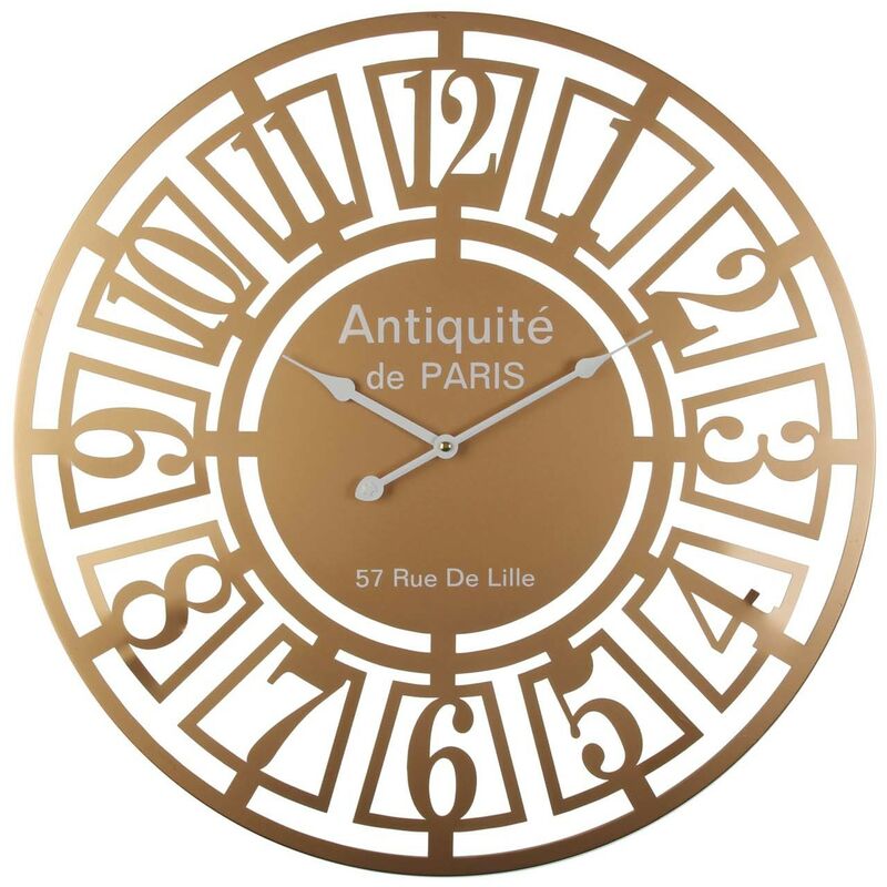 Reloj Pared Metal Dorado