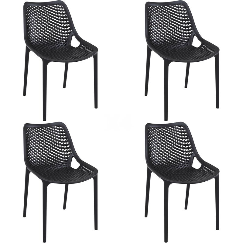 set de 4 sillas de diseño Grid para interior, exterior, jardín - color negro - Resol
set de 4 sillas de diseño Grid para interior, exterior, jardín - color negro - Resol