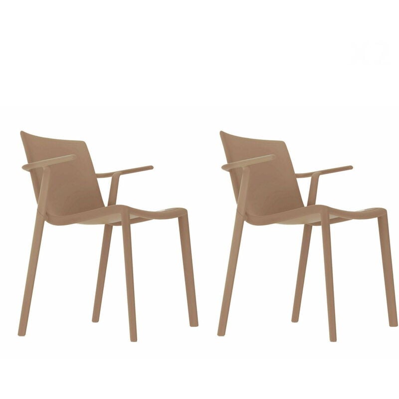 set de 2 sillas con brazos de diseño Kat para interior, exterior, jardín - color arena - Resol
set de 2 sillas con brazos de diseño Kat para interior, exterior, jardín - color arena - Resol