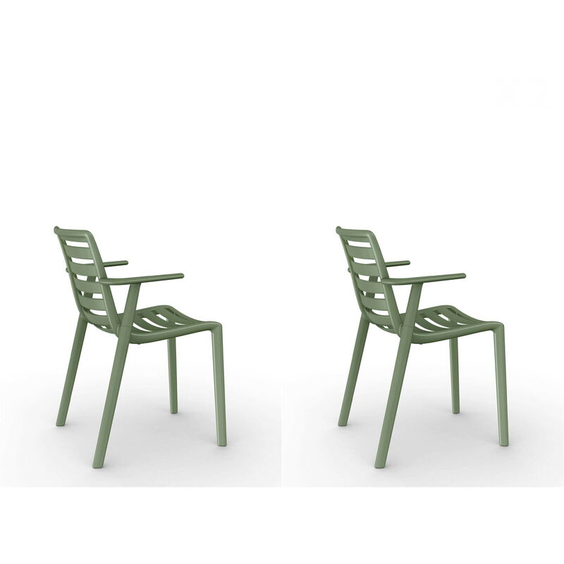 set de 2 sillas con brazos de diseño Slatkat para interior, exterior, jardín - color gris verdoso - Resol
set de 2 sillas con brazos de diseño Slatkat para interior, exterior, jardín - color gris verdoso - Resol