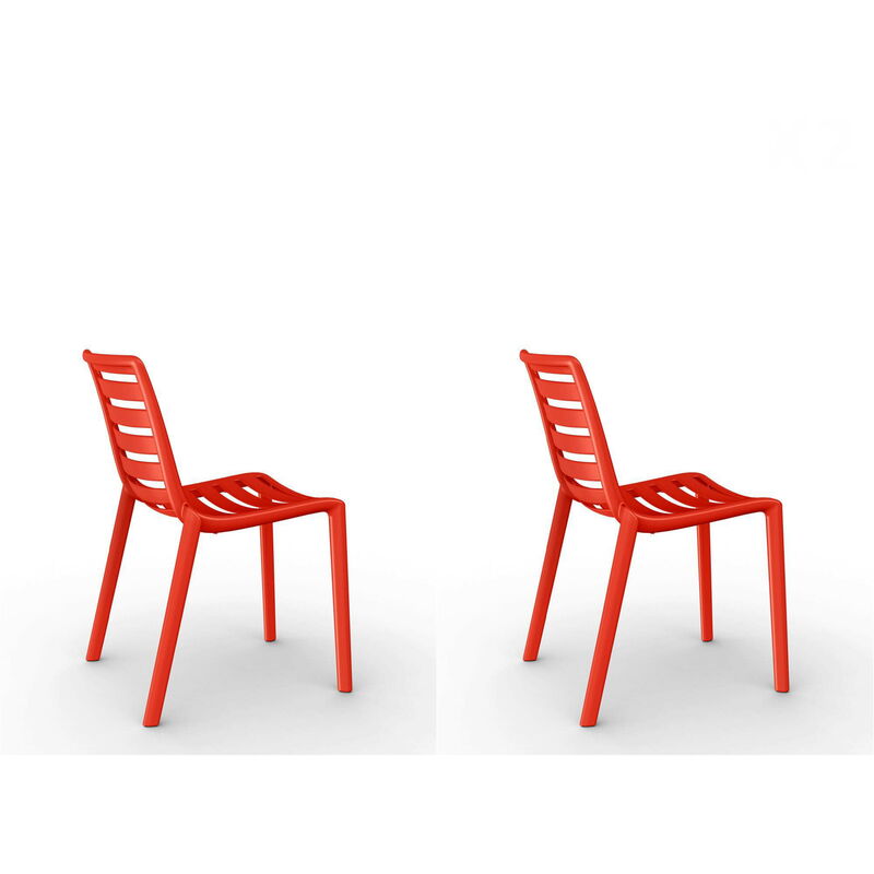 set de 2 sillas de diseño Slatkat para interior, exterior, jardín - color rojo - Resol
set de 2 sillas de diseño Slatkat para interior, exterior, jardín - color rojo - Resol