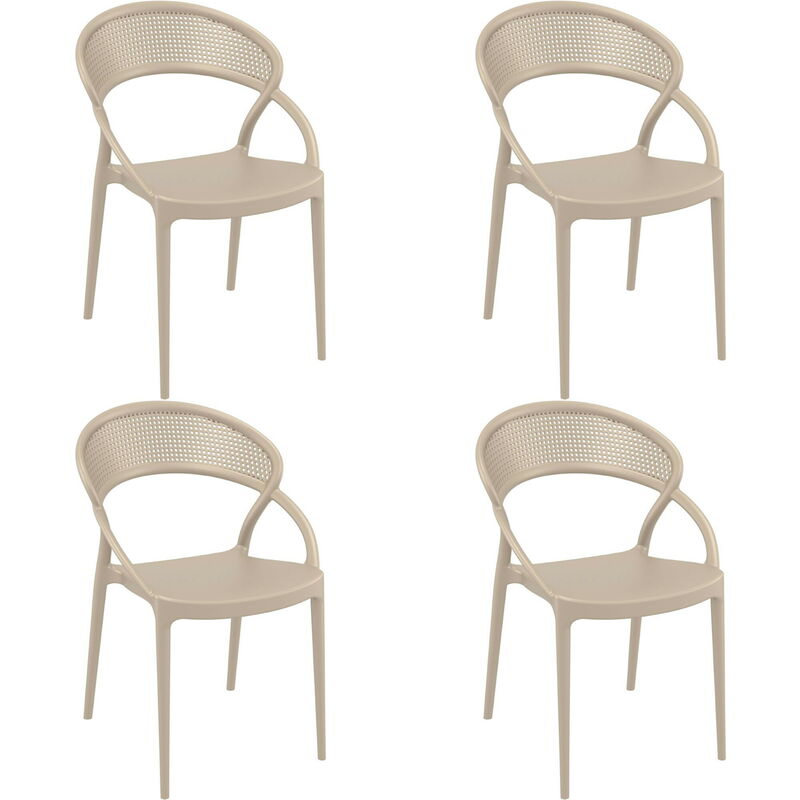 set de 4 sillas de diseño Sunset para interior, exterior, jardín - color taupe - Resol
set de 4 sillas de diseño Sunset para interior, exterior, jardín - color taupe - Resol