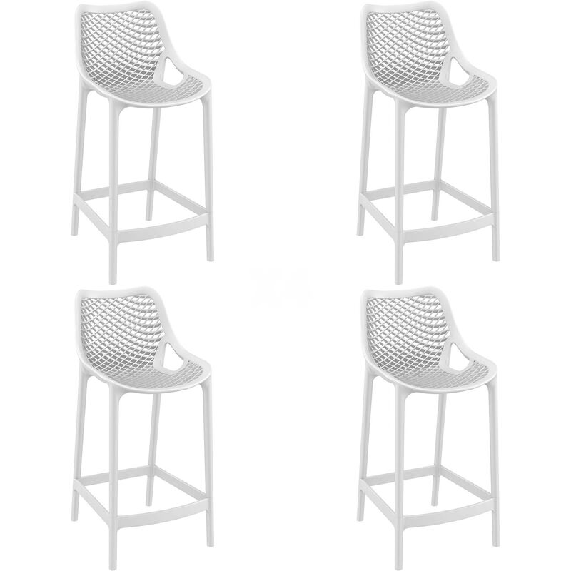 set de 4 taburetes de diseño Grid 65 para interior, exterior, jardín - color blanco - Resol
set de 4 taburetes de diseño Grid 65 para interior, exterior, jardín - color blanco - Resol