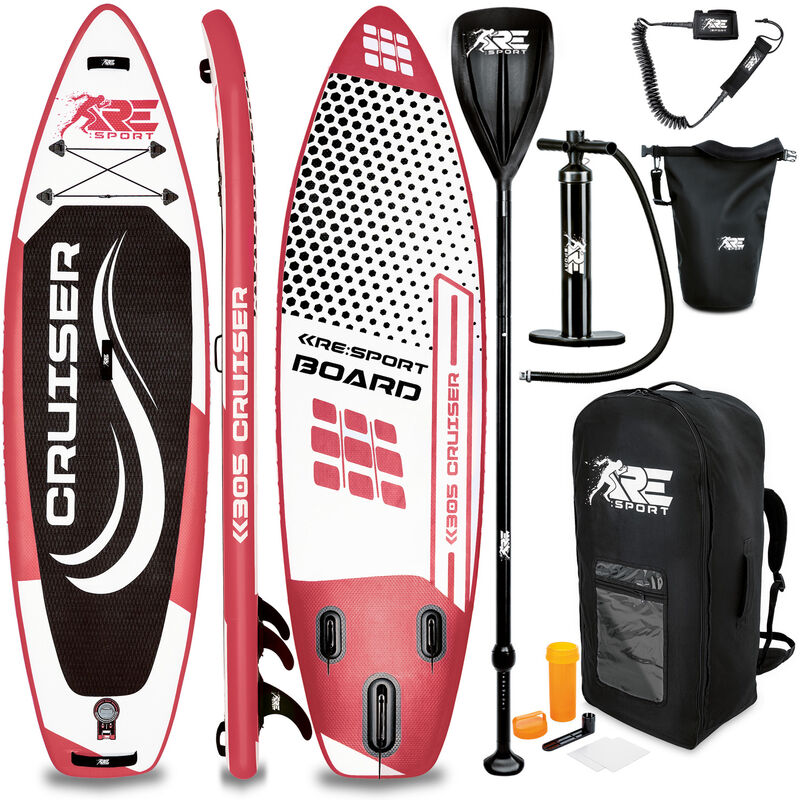 RE:SPORT Tabla SUP Hinchable 305cm Rojo | Tabla Paddle Surf | Stand-Up Board | Accesorios Completos + Bomba + Remo Ajustable | Para Principiantes y
RE:SPORT Tabla SUP Hinchable 305cm Rojo | Tabla Paddle Surf | Stand-Up Board | Accesorios Completos + Bomba + Remo Ajustable | Para Principiantes y