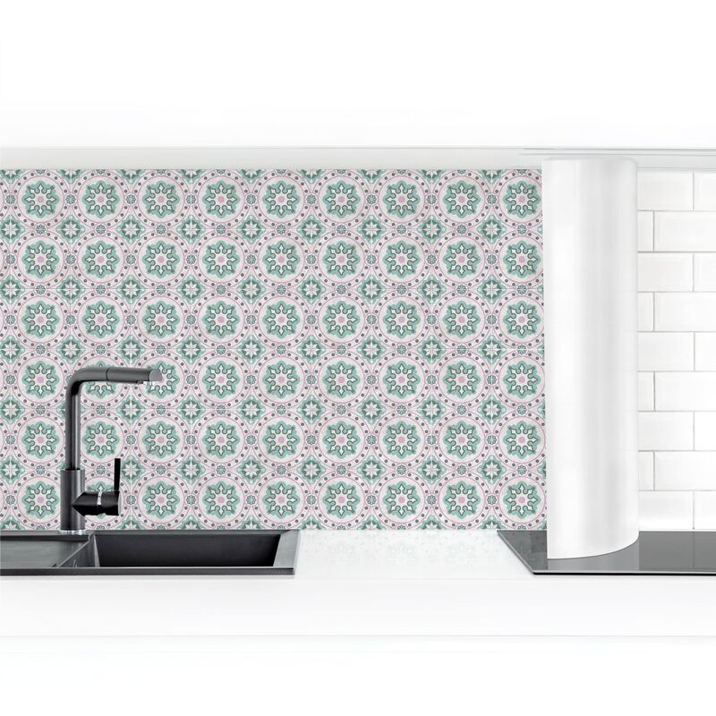 Revestimiento pared cocina - Floral Tiles Turquoise-Pink Dimensión LxA: 90cm x 250cm Material: Premium
Revestimiento pared cocina - Floral Tiles Turquoise-Pink Dimensión LxA: 90cm x 250cm Material: Premium