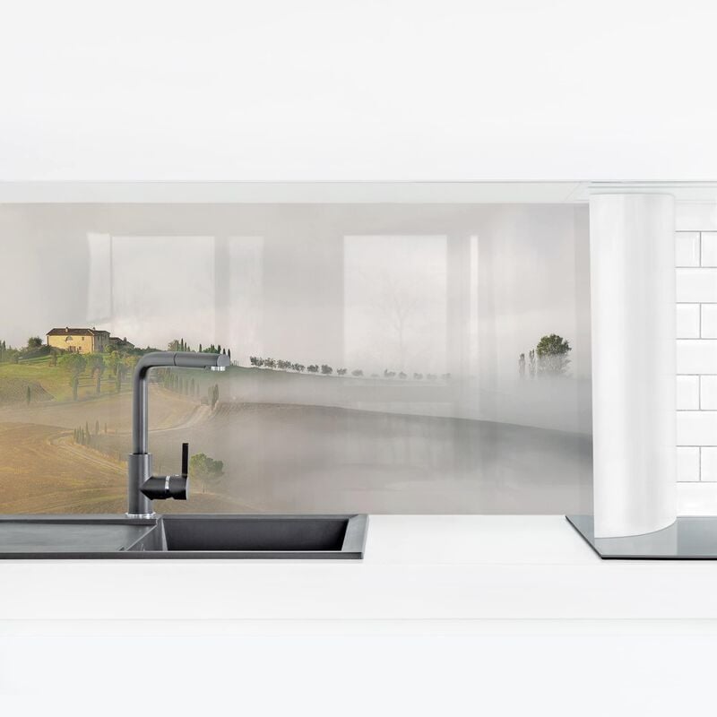 Revestimiento pared cocina - Morning Fog In Tuscany Dimensión LxA: 90cm x 315cm Material: Smart 
Revestimiento pared cocina - Morning Fog In Tuscany Dimensión LxA: 90cm x 315cm Material: Smart