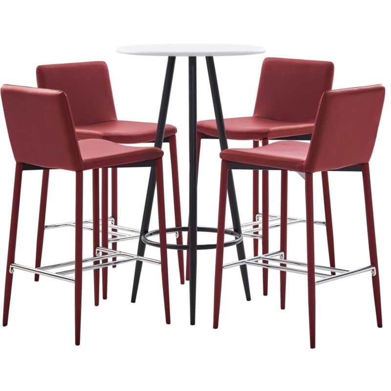 Set Mesa Alta y Taburetes de Bar Cuero Sintético 5 Piezas Rojo Tinto - Rojo - Vidaxl
Set Mesa Alta y Taburetes de Bar Cuero Sintético 5 Piezas Rojo Tinto - Rojo - Vidaxl