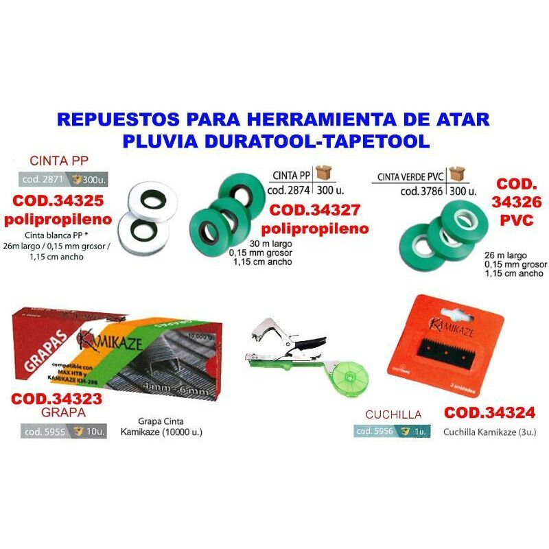 cinta verde pvc 26mtx0.15mmx1.15 cm atadora duratool-tapet 3786 (caja 10 unidades) - Mibricotienda
cinta verde pvc 26mtx0.15mmx1.15 cm atadora duratool-tapet 3786 (caja 10 unidades) - Mibricotienda
