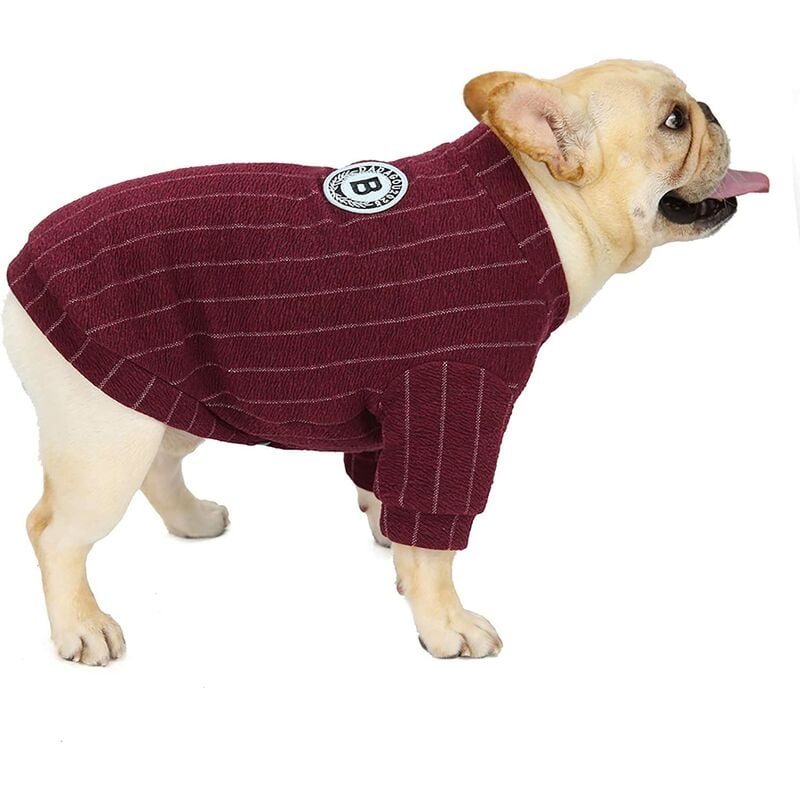 Ropa para mascotas Jersey de béisbol de bulldog a rayas de algodón adecuado para perros pequeños y gatos medianos (Borgoña, S)
Ropa para mascotas Jersey de béisbol de bulldog a rayas de algodón adecuado para perros pequeños y gatos medianos (Borgoña, S)