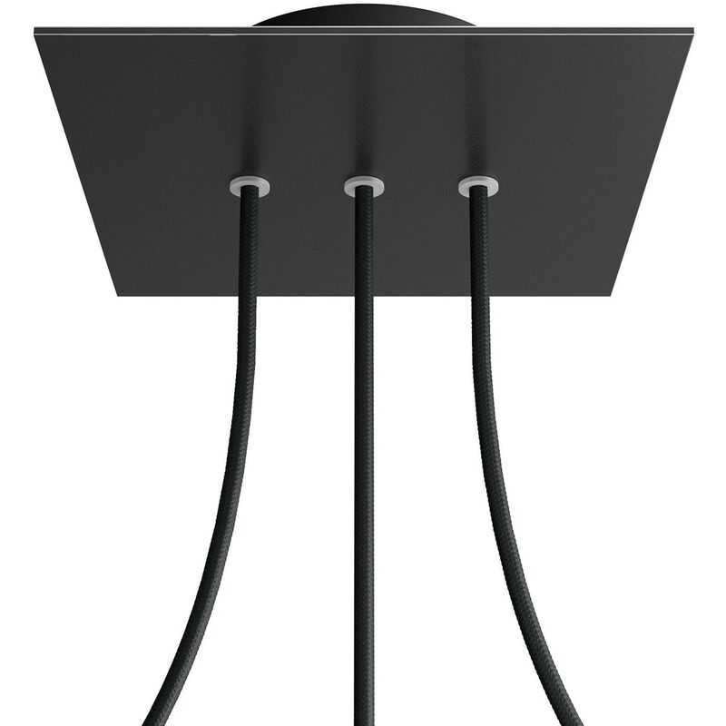 Creative Cables - Rosetón Rose-One cuadrado, 200 mm con 3 agujeros en linea y 4 agujeros laterales | Negro mate - Negro - Negro mate
Creative Cables - Rosetón Rose-One cuadrado, 200 mm con 3 agujeros en linea y 4 agujeros laterales | Negro mate - Negro - Negro mate