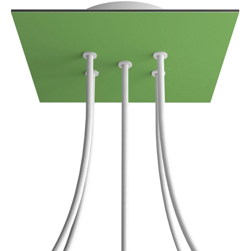 Creative Cables - Rosetón Rose-One cuadrado, 200 mm con 5 agujeros y 4 agujeros laterales | Blanco - Verde Prado - Verde Prado
Creative Cables - Rosetón Rose-One cuadrado, 200 mm con 5 agujeros y 4 agujeros laterales | Blanco - Verde Prado - Verde Prado