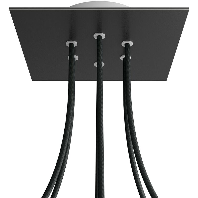 Creative Cables - Rosetón Rose-One cuadrado, 200 mm con 6 agujeros y 4 agujeros laterales | Negro mate - Blanco - Negro mate
Creative Cables - Rosetón Rose-One cuadrado, 200 mm con 6 agujeros y 4 agujeros laterales | Negro mate - Blanco - Negro mate