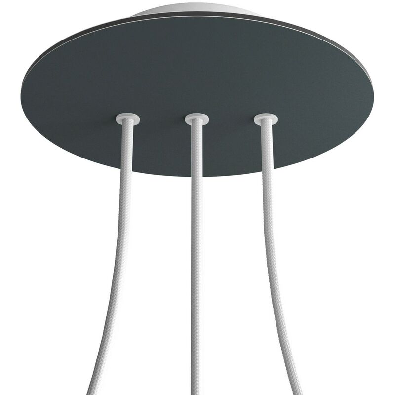 Creative Cables - Rosetón Rose-One redondo, diámetro 200 mm con 3 agujeros en linea y 4 agujeros laterales | Blanco - Antracita - Antracita
Creative Cables - Rosetón Rose-One redondo, diámetro 200 mm con 3 agujeros en linea y 4 agujeros laterales | Blanco - Antracita - Antracita