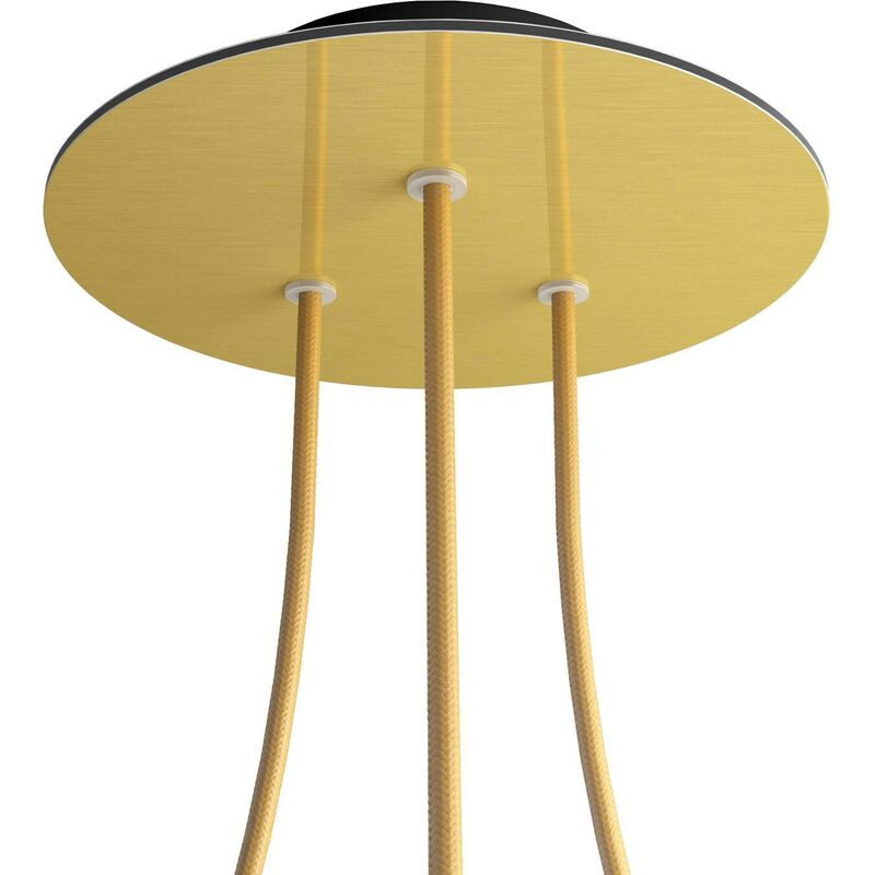 Creative Cables - Rosetón Rose-One redondo, diámetro 200 mm con 3 agujeros y 4 agujeros laterales | Latón satinado - Negro - Latón satinado
Creative Cables - Rosetón Rose-One redondo, diámetro 200 mm con 3 agujeros y 4 agujeros laterales | Latón satinado - Negro - Latón satinado