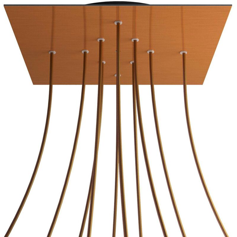 Rosetón XXL Rose-One cuadrado, 400 mm con 10 agujeros y 4 agujeros laterales | Cobre satinado - Negro - Cobre satinado
Rosetón XXL Rose-One cuadrado, 400 mm con 10 agujeros y 4 agujeros laterales | Cobre satinado - Negro - Cobre satinado