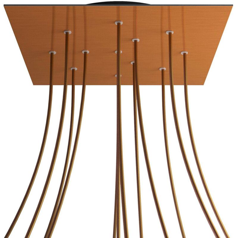 Rosetón XXL Rose-One cuadrado, 400 mm con 12 agujeros y 4 agujeros laterales | Cobre satinado - Negro - Cobre satinado
Rosetón XXL Rose-One cuadrado, 400 mm con 12 agujeros y 4 agujeros laterales | Cobre satinado - Negro - Cobre satinado