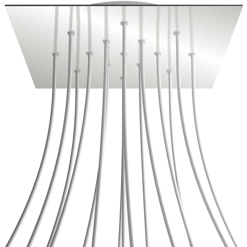 Creative Cables - Rosetón XXL Rose-One cuadrado, 400 mm con 15 agujeros y 4 agujeros laterales | Blanco - Espejo - Espejo
Creative Cables - Rosetón XXL Rose-One cuadrado, 400 mm con 15 agujeros y 4 agujeros laterales | Blanco - Espejo - Espejo