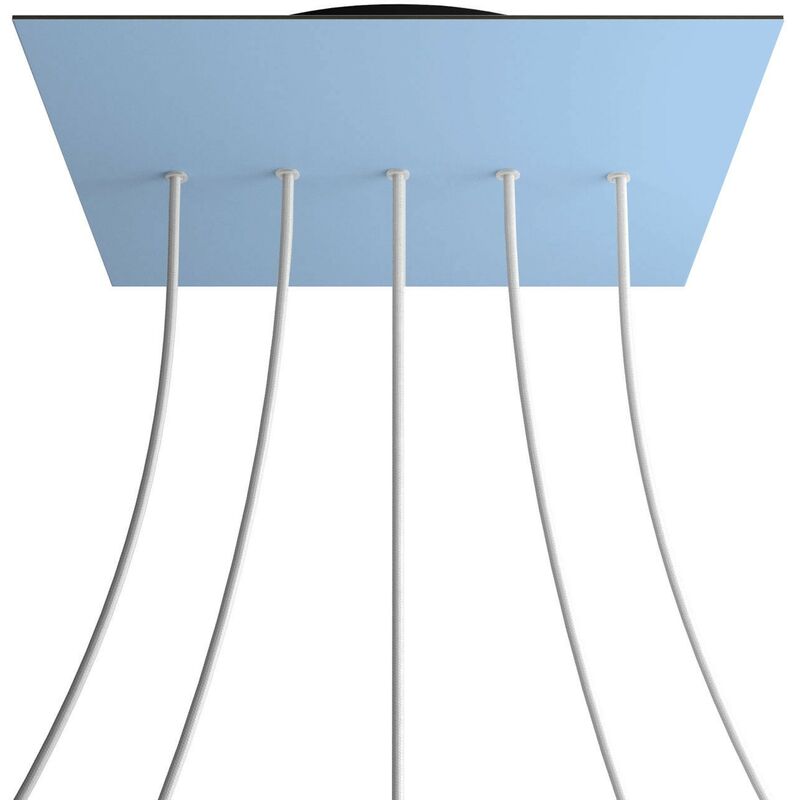 Rosetón XXL Rose-One cuadrado, 400 mm con 5 agujeros en linea y 4 agujeros laterales | Negro - Azul claro - Azul claro
Rosetón XXL Rose-One cuadrado, 400 mm con 5 agujeros en linea y 4 agujeros laterales | Negro - Azul claro - Azul claro