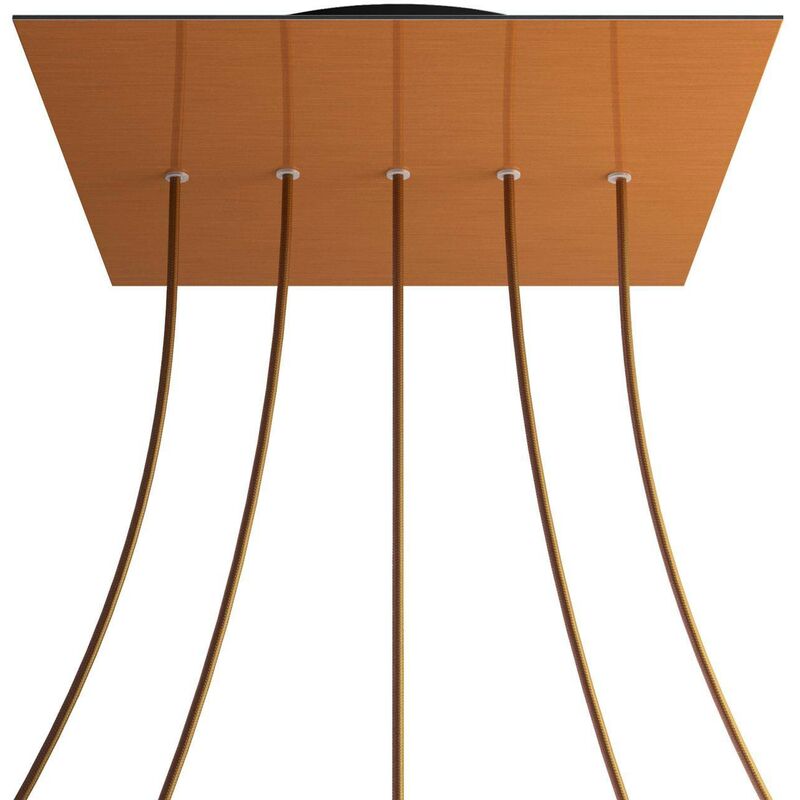 Rosetón XXL Rose-One cuadrado, 400 mm con 5 agujeros en linea y 4 agujeros laterales | Cobre satinado - Negro - Cobre satinado
Rosetón XXL Rose-One cuadrado, 400 mm con 5 agujeros en linea y 4 agujeros laterales | Cobre satinado - Negro - Cobre satinado