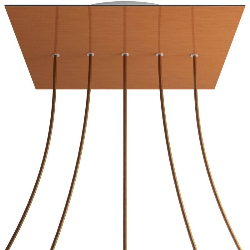 Rosetón XXL Rose-One cuadrado, 400 mm con 5 agujeros en linea y 4 agujeros laterales | Cobre satinado - Blanco - Cobre satinado
Rosetón XXL Rose-One cuadrado, 400 mm con 5 agujeros en linea y 4 agujeros laterales | Cobre satinado - Blanco - Cobre satinado