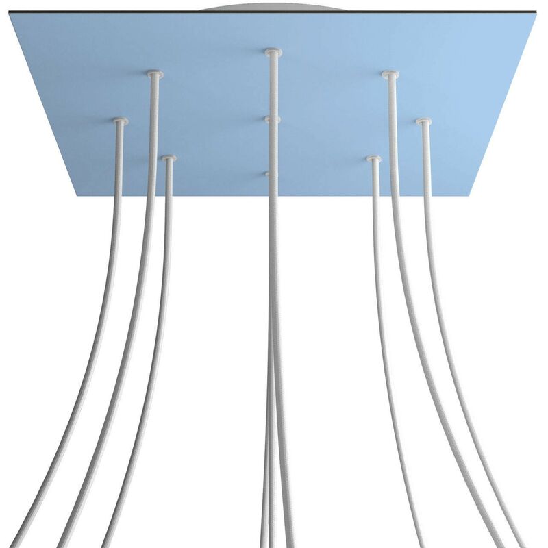 Rosetón XXL Rose-One cuadrado, 400 mm con 9 agujeros y 4 agujeros laterales | Blanco - Azul claro - Azul claro
Rosetón XXL Rose-One cuadrado, 400 mm con 9 agujeros y 4 agujeros laterales | Blanco - Azul claro - Azul claro