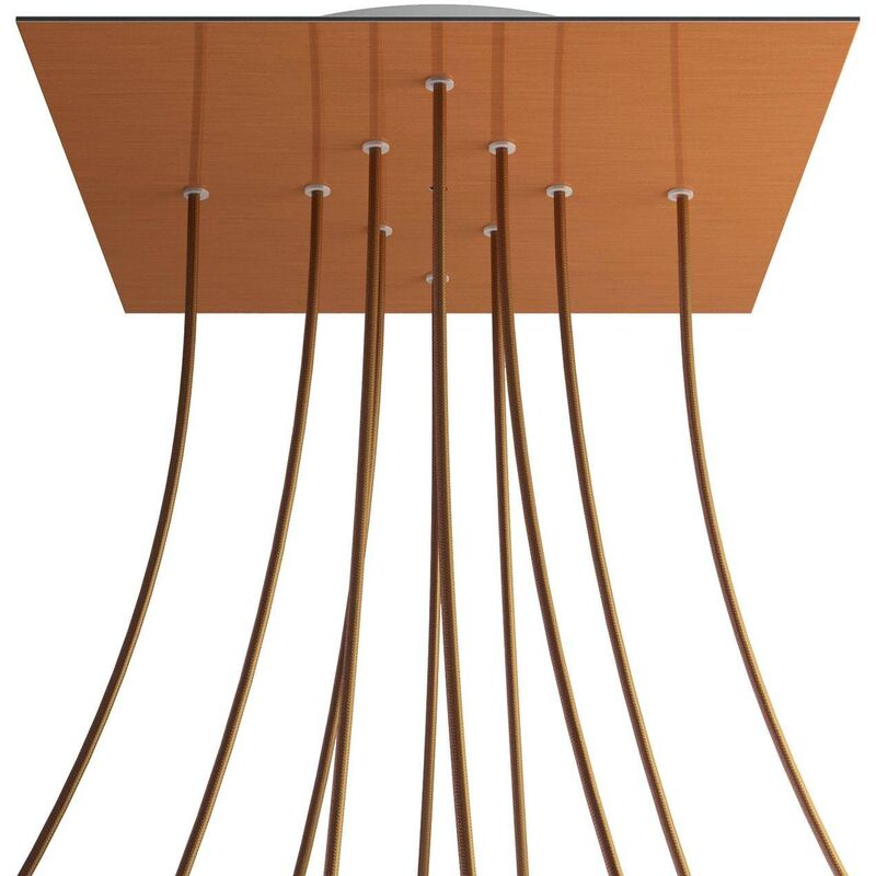 Rosetón XXL Rose-One SMART cuadrado, 400mm con 10 agujeros en linea - compatible con asistentes de voz | Cobre satinado - Cobre satinado
Rosetón XXL Rose-One SMART cuadrado, 400mm con 10 agujeros en linea - compatible con asistentes de voz | Cobre satinado - Cobre satinado