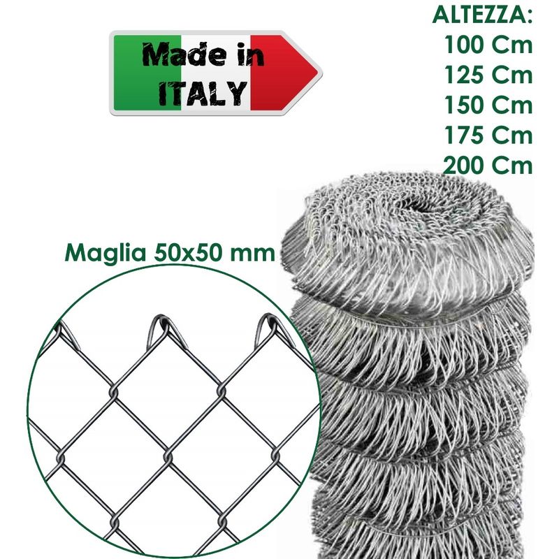 Wiltec Rete Metallica Zincata Per Recinzione Rotolo 1M X 10M Maglie