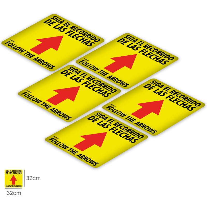 Rotulacion suelo siga las flechas. pegatinas señalizacion. 5 unidades cuadradas, 32 x 32 cm.
Rotulacion suelo siga las flechas. pegatinas señalizacion. 5 unidades cuadradas, 32 x 32 cm.